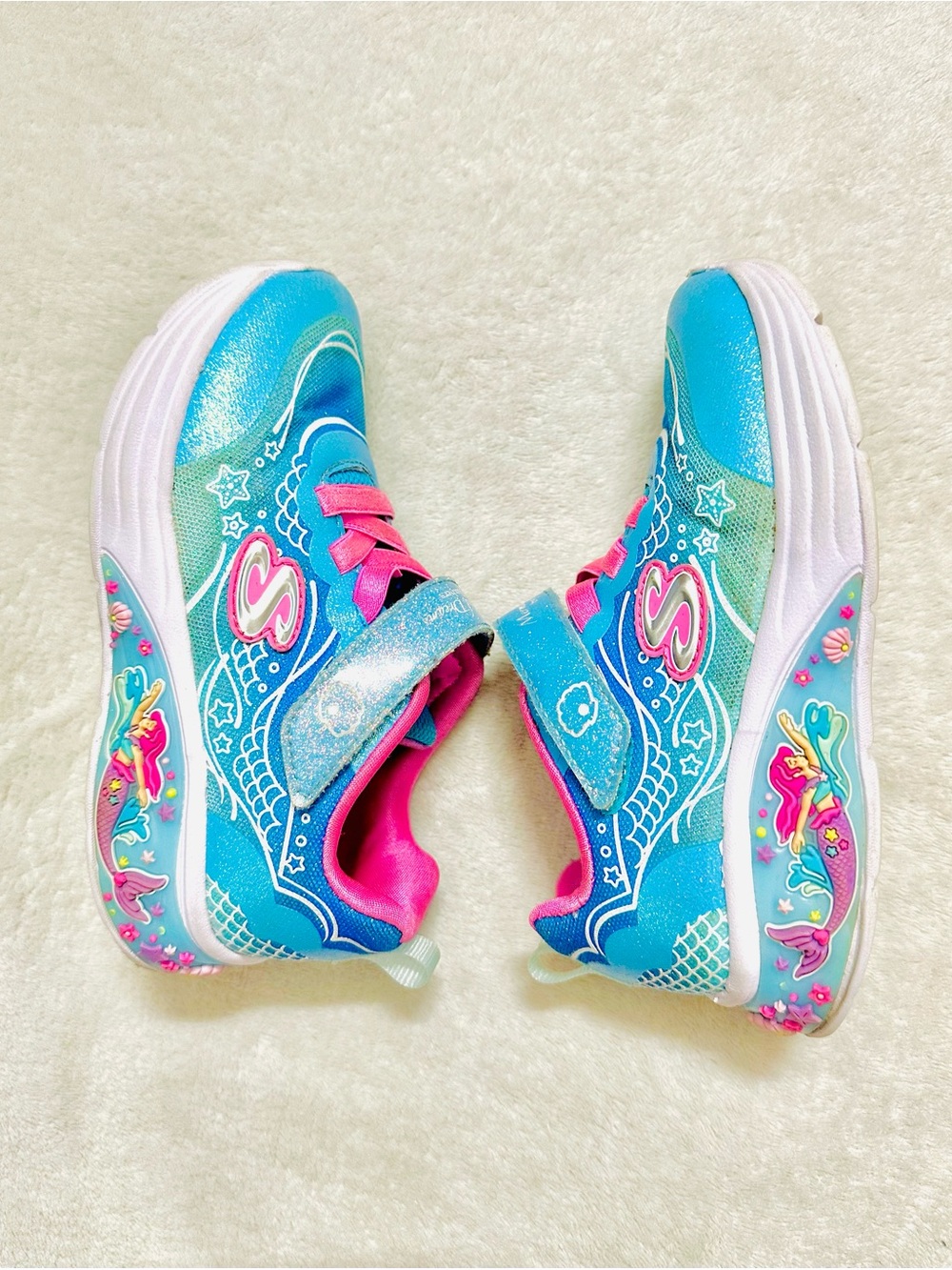 Skechers Girls S-Lights: Mermaid Dreams light-up sneakers Size 10